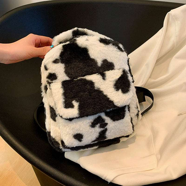 Fun Cow Furry Backpack