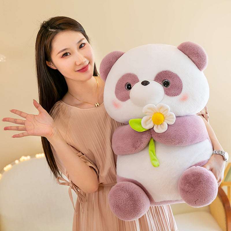 Holding Flower Panda Doll Plush Toys RiniShoppe