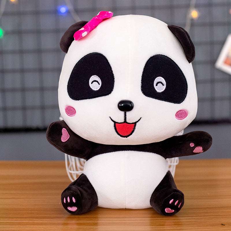 Baby bus panda plush doll