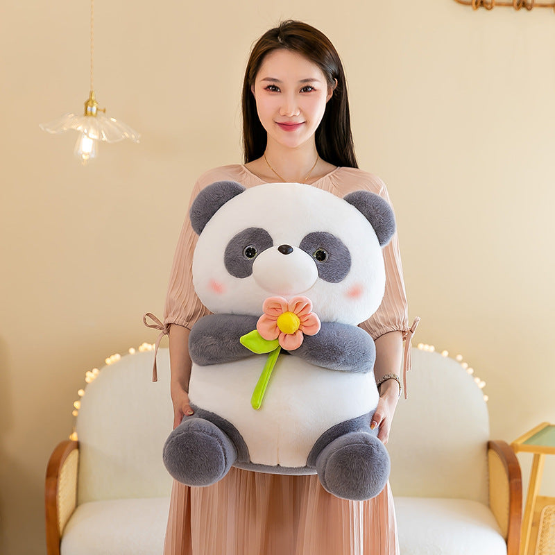 Holding Flower Panda Doll Plush Toys RiniShoppe