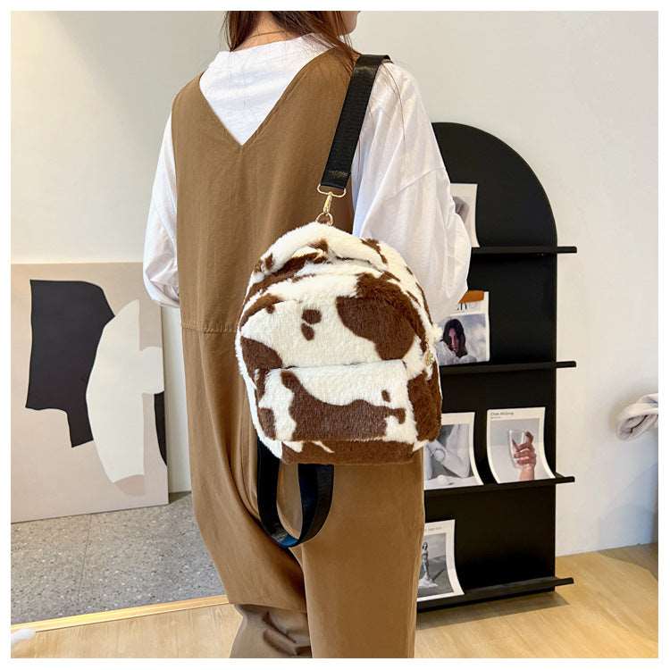 Fun Cow Furry Backpack