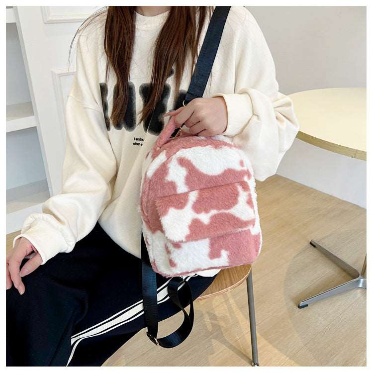 Fun Cow Furry Backpack