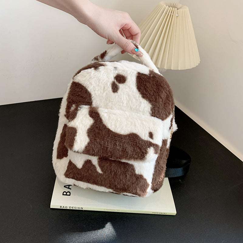 Fun Cow Furry Backpack