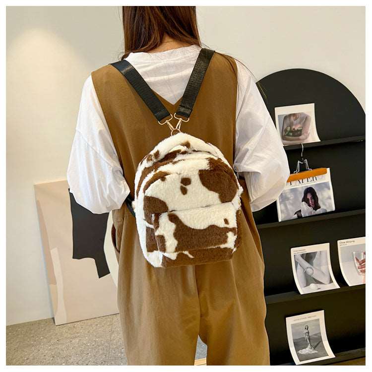 Fun Cow Furry Backpack