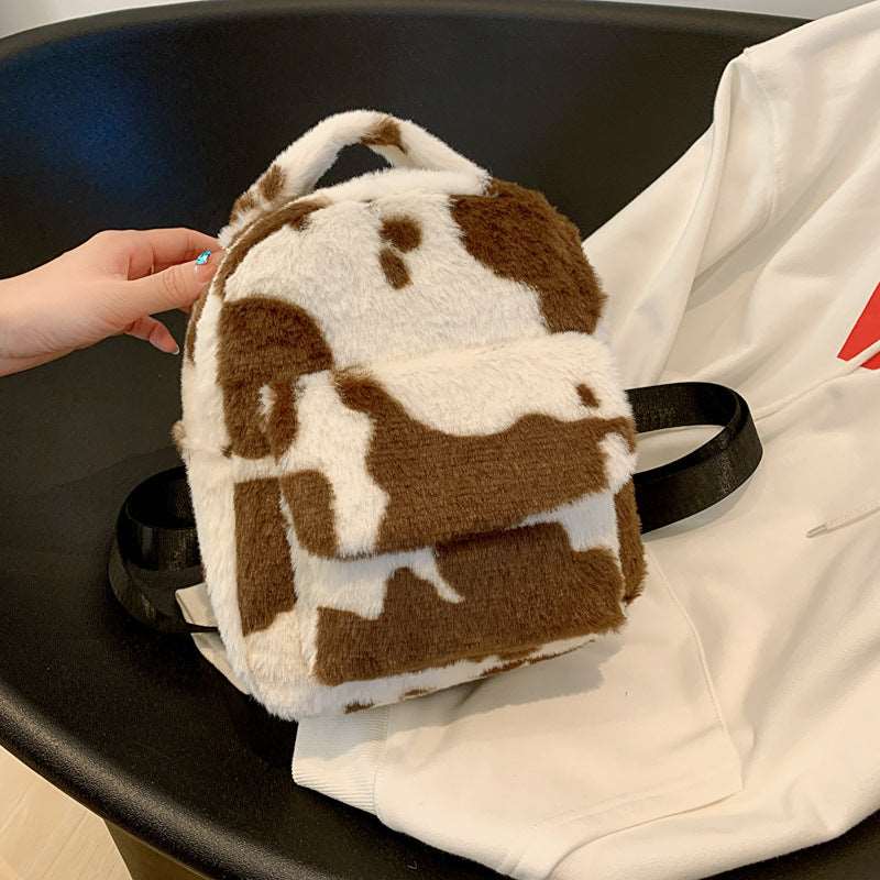 Fun Cow Furry Backpack