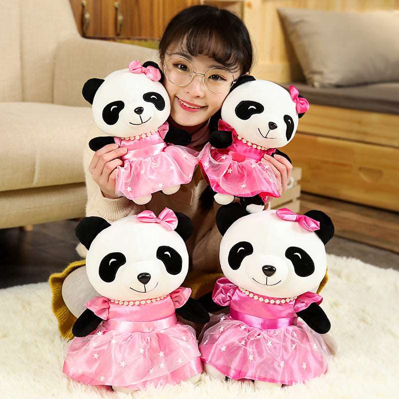 Wearing Skirt Panda Doll Plush Toys RiniShoppe