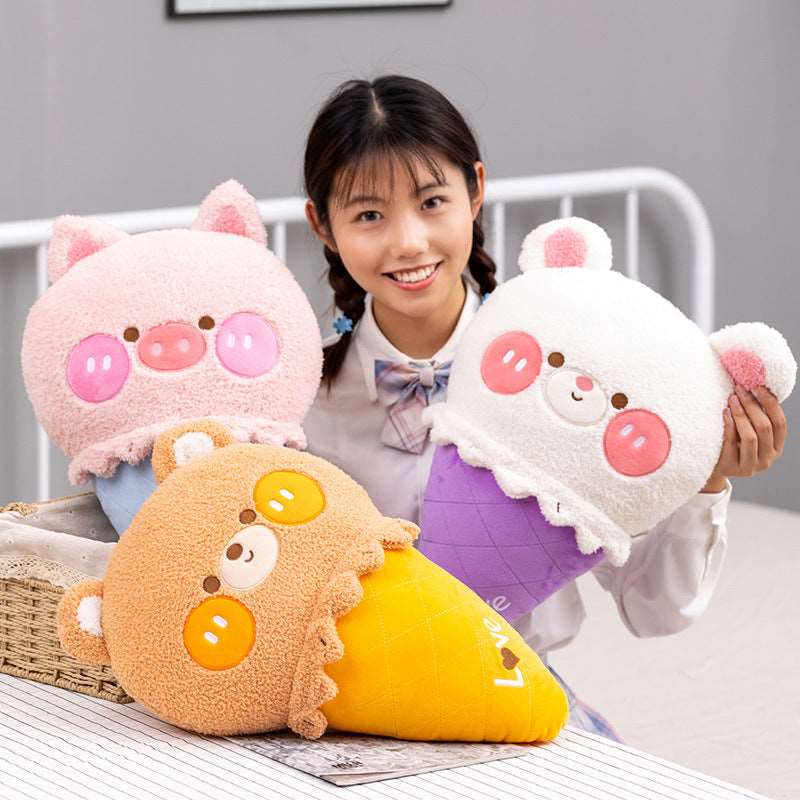 Cute Cartoon Animal Ice Cream Pillow Plush Toy