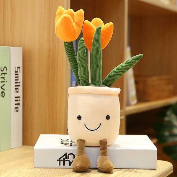 Cartoon Doll Tulip Potted Plush Toy