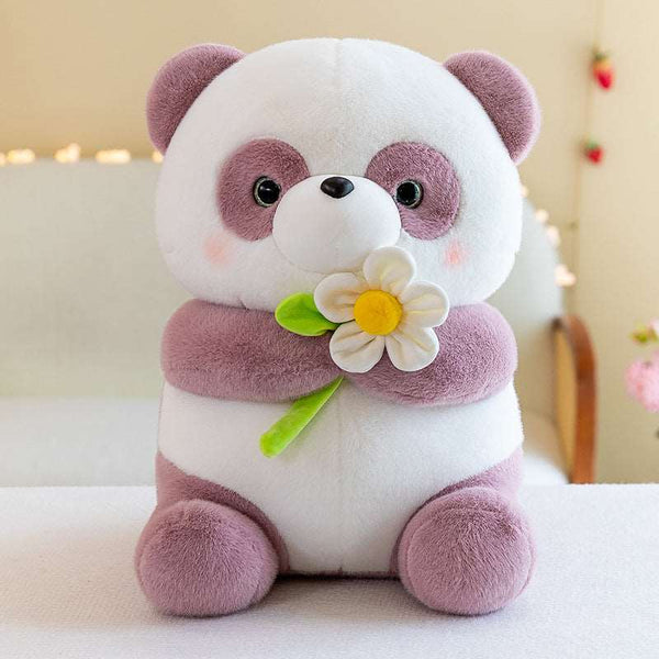 Holding Flower Panda Doll Plush Toys RiniShoppe