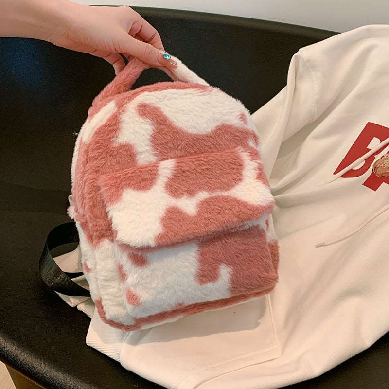 Fun Cow Furry Backpack