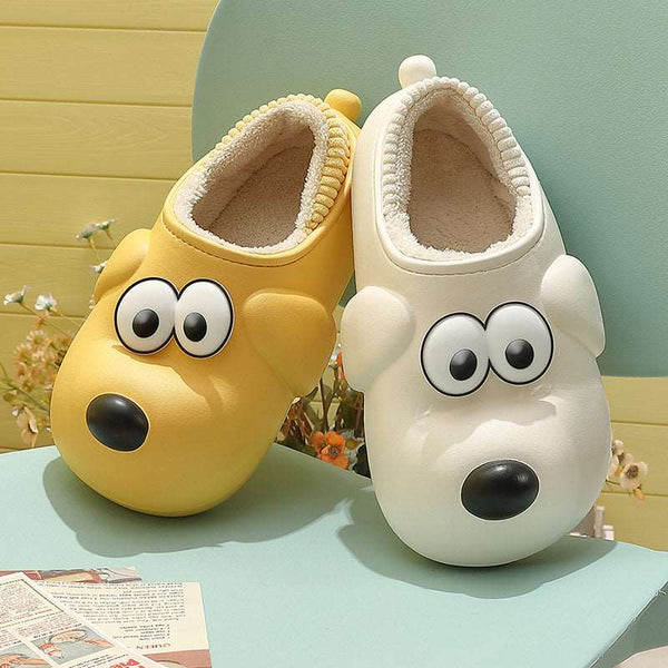 Cute Dog Shoes EVA Winter House Shoes Unisex Fuzzy Slippers