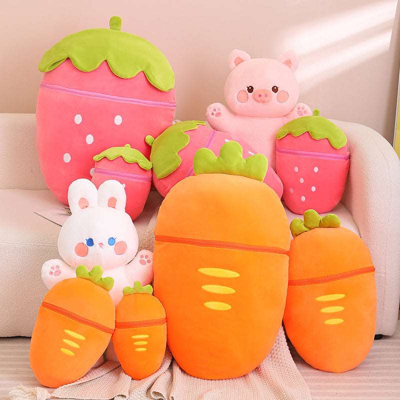 Cartoon Strawberry Rabbit Carrot Pig Soft Toy
