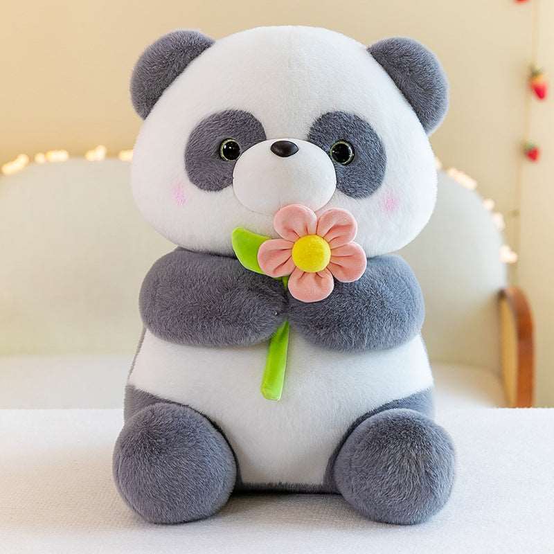 Holding Flower Panda Doll Plush Toys RiniShoppe