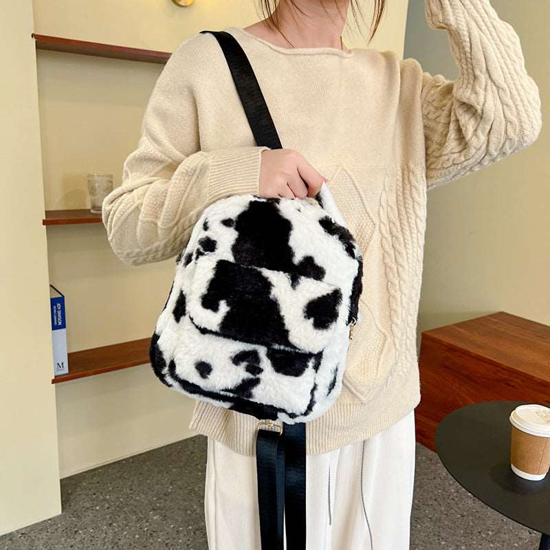 Fun Cow Furry Backpack