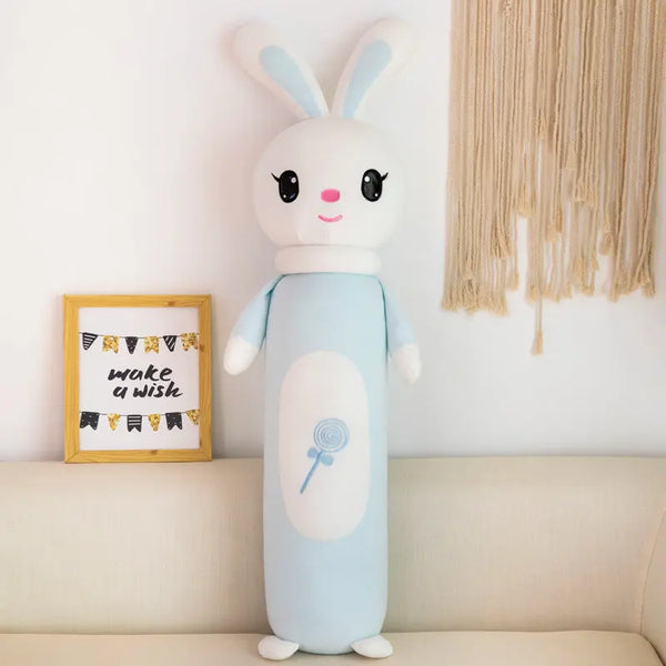 Cuddly Bunny Plush Toy - Rounded Face, Blue, 65cm