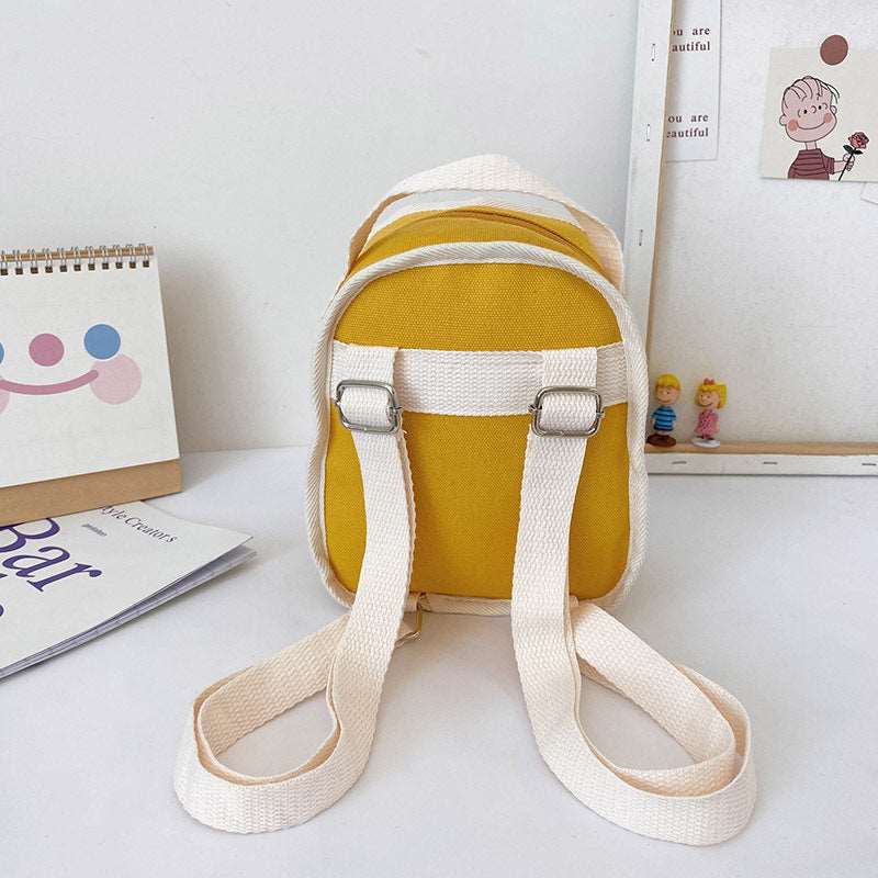 Cute Bear Doll Mini Canvas Kindergarten Backpack