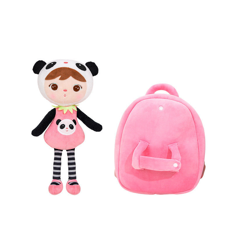 Plush Backpack for Kids - Panda Design - Ideal for Children (4-6) - Doll Size 31.5x18cm - Rinishoppe