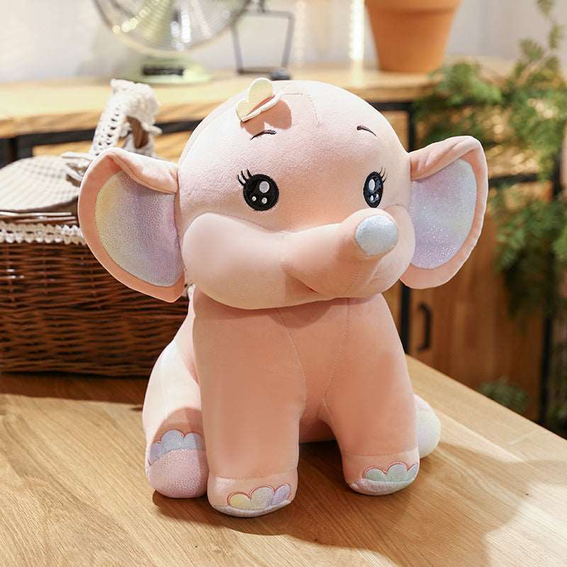 Cute Elephant Plush Toy - Huggable Fun in Pink & Gray