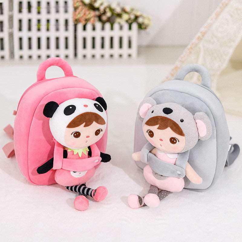 Plush Backpack for Kids - Tree Bear Design - Ideal for Children (4-6) - Doll Size 31.5x18cm - Rinishoppe