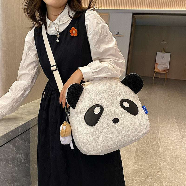 Cute Lamb Hair Plush Messenger Bag for Trendy Girls