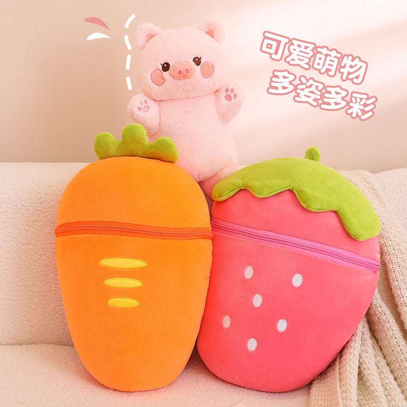 Cartoon Strawberry Rabbit Carrot Pig Soft Toy