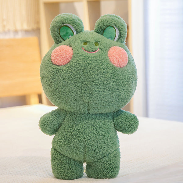 Shy Frog & Cute Rabbit Stuffed Toy Duo